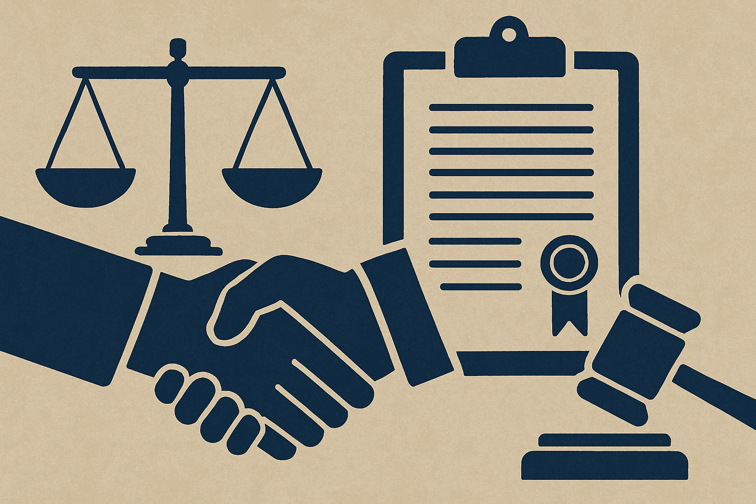 # Alt Text Options

**Option 1:**
Navy and stone toned legal document with contract pages and a gavel, representing arbitration agreements and dispute resolution.

**Option 2:**
Minimalist legal workspace showing contract documents and gavel arranged on navy and stone colored surfaces.

**Option 3:**
Close-up of formal contract pages with gavel on navy and neutral stone-colored background suggesting legal arbitration processes.