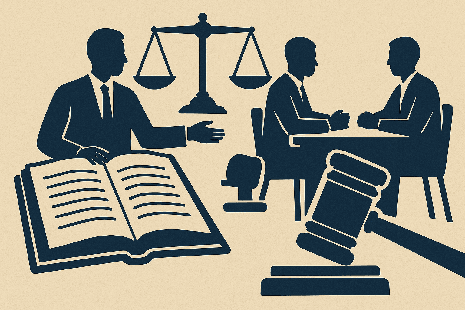 # Alt Text for Arbitration Definition Blog Cover

"Gavel and law books arranged on navy background with stone-colored desk surface and legal documents."