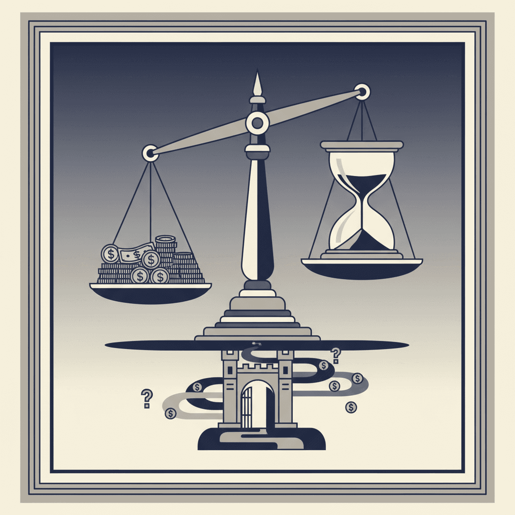 # Alt Text

Stack of documents and pen on wooden desk with navy folder and stone-colored background.